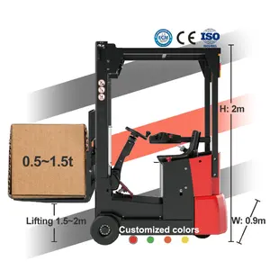 China Shanding 1.5ton Heli Forklift Mini 3-wheel Counterbalanced Electric Forklift Off Road