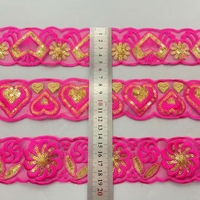 Dentelle florale brodée personnalisée, garniture en dentelle africaine pour décoration DIY, dentelle en polyester organza avec strass et paillettes