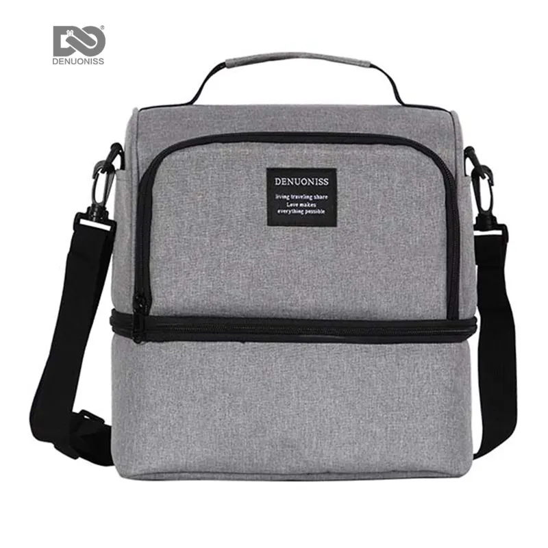 Multi-functional Double Layer Cooler Bags Male Insulated Ice Pack Lunch Pouch High Quality Insulated lunch bag For School