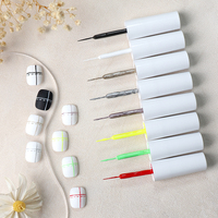 Vernis à ongles professionnel en gel liner HS Nail Private Label, 8 couleurs, non toxique, longue tenue, pour manucure professionnelle