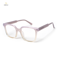 Monture de lunettes carrée unisexe en acétate, légère, à monture complète, solide et durable, avec plaquettes de nez confortables, design classique