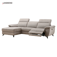 Canapé d'angle multifonction de luxe pour salon, 3-4 places, en cuir véritable et tissu, inclinable, avec appui-tête et rangement, électrique, pour hôtel