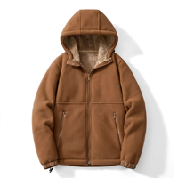 Automne hiver 100% Polyester hommes lourd polaire pleine fermeture éclair à capuche veste thermique doublé coupe décontractée vêtements de travail décontractés utilitaire ODM