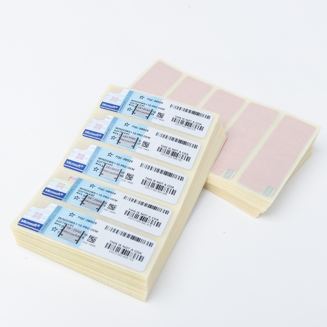 Win 10 Pro Blue Coa Sticker Global Online Activation(1 Pack= 10 Pcs) Lifetime Warranty