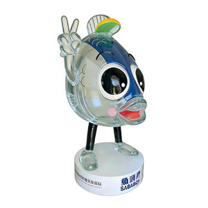 Mascota, Figura Grande de Resina Transparente, Escultura de Cabeza de Pez - Product Image 2