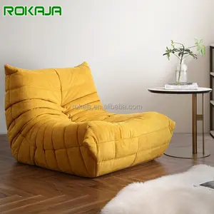 Popular Caterpillar Tatami sofá pequeño silla tela esmerilada cuero balcón chaise lounge silla 1 2 3 plazas diseño creativo