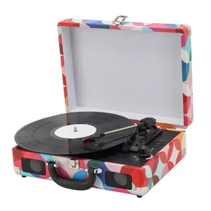 OEM pictures printing suitcase vinyl record player Portable Suitcase Vinyl Phono with Multi Colors Portable Vinyl Record phono