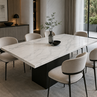 Îlot de cuisine en marbre blanc Calacatta, comptoir poli, grande dalle pour hôtel, villa, panneaux muraux cannelés, escaliers, carreaux de sol