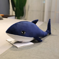 Nouveau transfrontalier bleu haute mer créature grand vers le bas coton baleine oreiller en peluche jouet dauphin poupée poupée