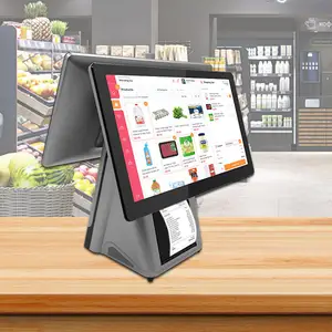 Sinmar 15.6 Inch Dual Screen Cash Register Tablet Pc All In 1 Pos Windows Android Point Of Sale Tablet With Integrated Printer
