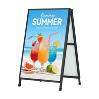 Papan Tanda Trotoar Portabel Logam A-Frame 24X36" Tugas Berat Dua Sisi untuk Iklan