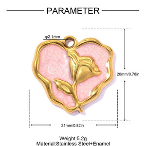 Dijes de Corazones de Lujo en Acero Inoxidable 316L con Baño de Oro PVD de 14k/18k, Resistentes al Agua, para Fabricación de Joyería, Pulseras y Collares - Product Image 4