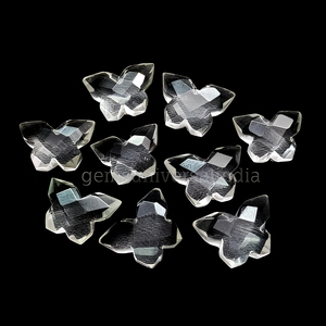 Cristal de Cuarzo Natural Tallado en Forma de Mariposa, Gema de 14 mm, Cristal Briolette Tallado a Mano, Precio al por Mayor para Fabricación de Joyería - Product Image 2