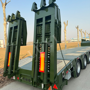 Rampa de suspensión neumática de 4 ejes, remolques de camiones, semirremolque de plataforma de carga baja nuevo de 60 toneladas, semirremolque de transporte de cama baja, semirremolque de camión - Product Image 4