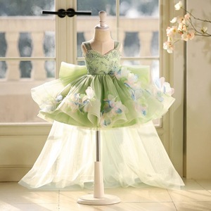 <span class=keywords><strong>Robe</strong></span> de soirée confortable et douce <span class=keywords><strong>pour</strong></span> filles, avec bretelles, corsage perlé et tulle floral 3D - Product Image 1