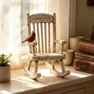 SWAITE Nuovo Prodotto: Sedia a Dondolo Rossa Stile Lusso-Leggero - Set di Opere d'Arte in Resina a Tema Animale per Decorazione Domestica - Product Image 2