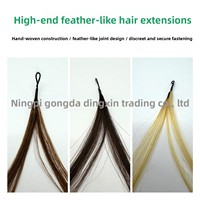 Extensions de cheveux en plumes de troisième génération, cheveux humains véritables, sans pointes abîmées, extensions de cheveux invisibles à fixation sans couture, couleurs variées