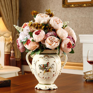 European Style Ceramic <b>Vase</b> Ornaments Living Room TV Cabinet Corner Flower Arrange Dried Flowers Luxury American Style Dining - Product Image 1