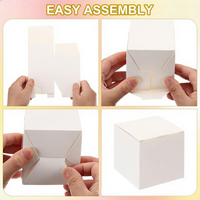 Boîte en papier pliante carrée blanche avec logo personnalisé, vente en gros, emballage cosmétique écologique personnalisé, boîte cadeau pour marque
