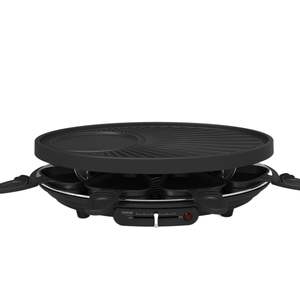 Grill électrique <span class=keywords><strong>rond</strong></span> pour <span class=keywords><strong>raclette</strong></span>, pour 8 personnes, avec pierre réfractaire et plaque en ardoise antiadhésive - Product Image 1