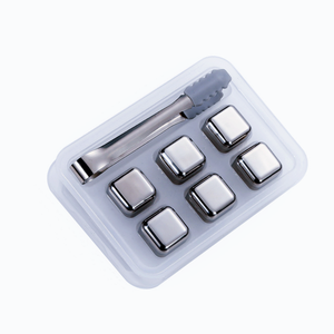 Los cubos de metal ecológico más vendidos, bebidas, vino, whisky, piedra de refrigeración, cubos de whisky, grado alimenticio, reutilizable, <span class=keywords><strong>cubo</strong></span> de hielo de acero inoxidable 304 - Product Image 1