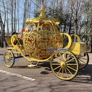 Carruaje de Princesa Cenicienta con Forma de Calabaza, Eléctrico, Dorado, Real, para Paseos Turísticos, Carruaje de Boda sin Caballos en Venta - Product Image 6