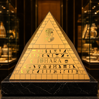 Boîte Cadeau Luxe Personnalisée Pyramide Égyptienne Emballage Rigide en Papier 9 Compartiments Chocolats Bonbons Feuille d'Or Logo Personnalisé Vente en Gros OEM ODM B2B