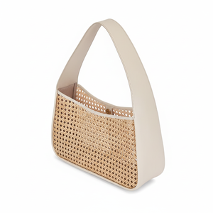 Sac en paille tressé à la main en rotin, style bohème vintage preppy, avec chaînes en cuir motif alligator et bandoulière unique NhatMinh - Product Image 1