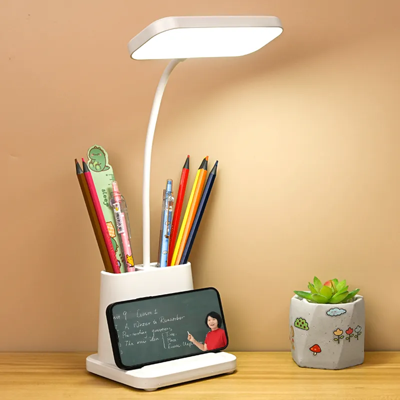 Boyid kaliteli Modern ofis 3 renk sıcaklığı Led masa lambası ile kalemlik öğrenci çalışma göz koruması okuma masa lambası