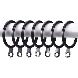 38mm métal <span class=keywords><strong>noir</strong></span> large <span class=keywords><strong>rideau</strong></span> de douche manuel anneaux avec clips pour rideaux - Product Image 1