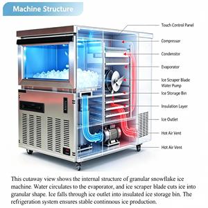 Machine à glace en flocons commerciale, machine à glace en flocons de qualité alimentaire, équipement de fabrication de glace pour cafétéria, bar - Product Image 4