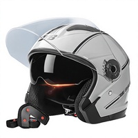 Casque de moto ABS demi-face en gros avec double visière anti-buée, casque de sécurité pour vélo électrique homme femme, logo personnalisé
