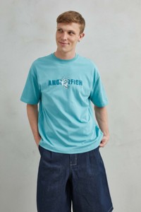 T-shirt Unisex in cotone oversize con pescatrice verde Piranha t-shirt da uomo - Product Image 4