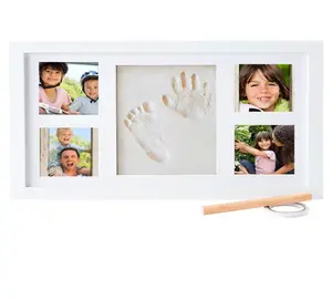 Clay Baby Hand-und Fußabdruck-Kit mit Foto-Wand halterung Kit Footprint & Handabdruck Andenken für Geburtstage & Familien rahmen