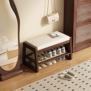 <b>Bamboo</b> shoe changing <b>stool</b>, suitable for home use, can be used as a shoe cabinet or bench, and can be placed at the entrance. - Product Image 4