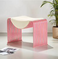 Chaise/Tabouret Multifonction Luxe Moderne Décontracté en Acier Inoxydable et Cuir Véritable Rembourré Éponge pour Maquillage, Thé, Repas, Salon, Canapé, Chaussures