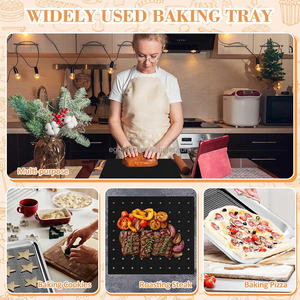 Tapis <span class=keywords><strong>de</strong></span> <span class=keywords><strong>cuisson</strong></span> réutilisable en PTFE pour <span class=keywords><strong>barbecue</strong></span>, grande durabilité, avec trous - Product Image 6