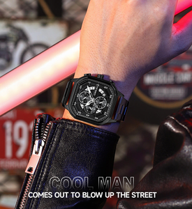 Montre de luxe pour homme en alliage à quartz, chronographe tendance à 3 aiguilles, bracelet en acier inoxydable, étanche 3 ATM, aiguilles lumineuses - Product Image 6