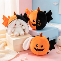 Peluche créative transfrontalière de Pâques, double face, à retourner, en forme de citrouille, lapin, sorcière et fantôme, coussin décoratif mignon pour enfants