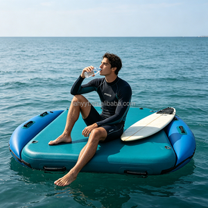 Plateforme flottante gonflable en PVC Hailebao, résistante à l'eau, avec technologie Drop-stitch, épaisseur 0,7 mm, pour yoga, lutte et autres activités aquatiques. - Product Image 3