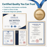 Kit de test de diagnostic rapide combiné EHR ANA BAB CHW pour chiens, échantillon de sang, clinique vétérinaire, avec assurance commerciale