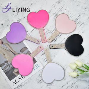 New Phong Cách Lấp Lánh Kim Cương Bling Gương Sang Trọng Nhãn Hiệu Riêng Duy Nhất Bên Rhinestone Long Lanh Bling Dễ Thương Cầm Tay Trang Điểm Gương - Product Image 2