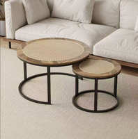 Table basse en métal blanc crème style INS pour petit appartement, maison, balcon, avec verre Changhong créatif