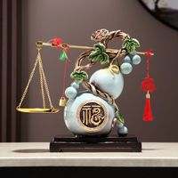 Figurine de gourde sculptée artistique en résine époxy personnalisée, style art populaire, pour la décoration intérieure, accessoires de salon et d'entrée