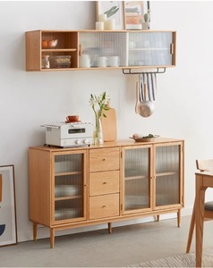 <span class=keywords><strong>Buffet</strong></span> en bois de chêne massif avec portes en verre, style moderne minimaliste, armoire de rangement pour salon et <span class=keywords><strong>salle</strong></span> à <span class=keywords><strong>manger</strong></span> - Product Image 6