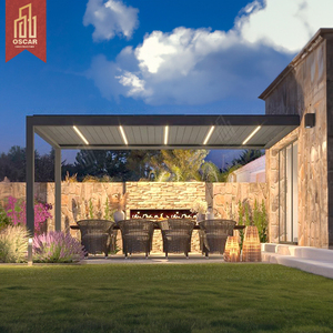 Pergola motorisée électrique intelligente en aluminium pour extérieur avec stores, 10x16, 10x19, 10x20, 20x10 - Product Image 1