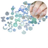 Accessoires de décoration d'ongles professionnels en résine 3D solide, motifs carrés, nœuds et fleurs, pour salon de manucure, outils et fournitures
