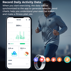 Fitness Freqüência Cardíaca Pressão De Oxigênio Sanguíneo Rastreador Passo Rastreador Anéis Inteligentes para Mulheres Homens - Product Image 3