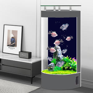 Modernes Halbkreisförmiges Aquarium mit Seitenfilter - Einfach zu Reinigen, Perfekt für Zuhause und Büro - Product Image 2