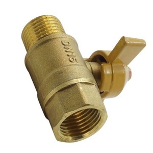 ガスボールバルブ用の赤いショートバタフライハンドルのメスとオスのネジが付いた3/4インチの真ちゅう製ミニボールバルブ - Product Image 2